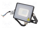 Lamp: LED flood light; 6400K; IP65; Body: black; 10W; 220/240VAC