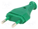Connector: AC supply; plug; Layout: 2P; Type: flat; green; 250VAC