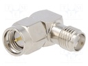 Coupler; SMA male,SMA female; angled 90°; 50Ω; teflon