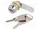 Lock; zinc and aluminium alloy; 22mm; chromium; Key code: 25001