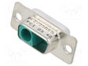 D Sub Connector Housing, 2 Ways, Combo Layout D Sub, DE, FCI DW Series, Receptacle, Steel Body