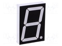 Display: LED; 7-segment; 38.1mm; 1.5"; No.char: 1; blue; 110mcd