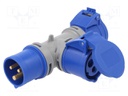 Connector: AC supply; socket; male/female; 16A; 230VAC; IEC 60309