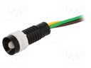Indicator: LED; recessed; 24VDC; 24VAC; Cutout: Ø11mm; IP40; plastic