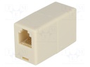 Coupler; Layout: 6p6c; RJ12 socket,both sides