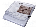 Tarpaulin; L: 4m; Width: 3m; polyetylene; silver-brown; 210g/m2