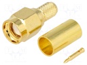 Plug; SMA; male; straight; RG58; crimped; for cable; gold-plated