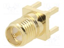 Socket; SMA; male; straight; THT; on PCBs; teflon; gold-plated