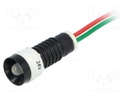 Indicator: LED; recessed; 24VDC; 24VAC; Cutout: Ø11mm; IP40; plastic