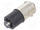 LED lamp; white cold; BA9S; 12VDC; No.of diodes: 1; -30÷85°C; 5mm