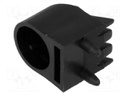 LED housing; 5mm; polyamide; angular; 3 PIN; black; UL94V-2