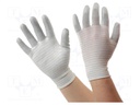 Protective gloves; ESD; S; ANSI/ESD SP15.1; white-gray