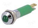 Indicator: LED; prominent; 24VDC; Cutout: Ø8mm; IP40; plastic