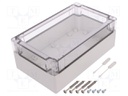 Enclosure: multipurpose; X: 122mm; Y: 202mm; Z: 75mm; TG PC; grey