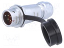 Plug; male; SF12; PIN: 4; IP67; 4÷6.5mm; 5A; soldering; for cable
