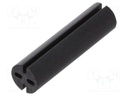 Spacer sleeve; LED; Øout: 5.1mm; ØLED: 5mm; L: 19mm; black; UL94V-0