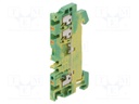 Splice terminal: rail; 1.5mm2; ways: 1; terminals: 3; yellow-green