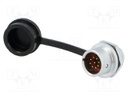 Socket; male; SF12; PIN: 9; IP67; 3A; soldering; 125V; 0.75mm2