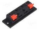 Terminal; loudspeaker; stereo; for panel mounting; Width: 63mm