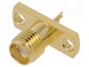 Socket; SMA; female; straight; soldering; for panel mounting