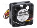 Axial Fan, 12 V, DC, 40 mm, 15.2 mm, 12.7 cu.ft/min, 0.36 m³/min