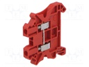 Splice terminal: rail; 0.14÷4mm2; ways: 1; terminals: 2; red; 1kV