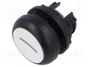 Switch: push-button; Stabl.pos: 1; 22mm; white; Illumin: none; IP67