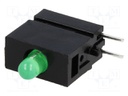 LED; in housing; green; 3mm; No.of diodes: 1; 20mA; 40°; 10÷20mcd