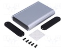 Enclosure: with panel; 1455; X: 72mm; Y: 100mm; Z: 19mm; aluminium