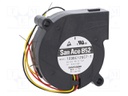 Fan Blower, Centrifugal, 12 V, DC, 52 mm, 15 mm, 0.125 m³/min