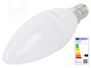 LED lamp; neutral white; E14; 230VAC; 470lm; 5.7W; 4000K; CRImin: 80
