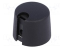 Knob; with pointer; plastic; Shaft d: 6.35mm; Ø20x16mm; black