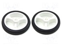 Wheel; white; Shaft: D spring; Pcs: 2; push-in; Ø: 32mm; W: 7mm