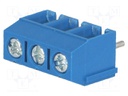 PCB terminal block; angled 90°; 5.08mm; ways: 3; on PCBs; 1.5mm2