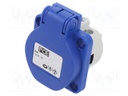 Connector: AC supply; socket; 2P+PE; 250VAC; 16A; blue; PIN: 3; IP54