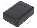 Enclosure: multipurpose; X: 59mm; Y: 84mm; Z: 30mm; ABS; black