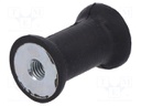 Vibration damper; M6; Ø: 25mm; rubber; L: 20mm; H: 6mm; 1214N; 243N/mm