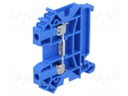 Splice terminal: rail; 0.5÷4mm2; ways: 1; terminals: 2; blue; TS35