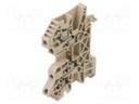 Splice terminal: rail; 4mm2; ways: 1; terminals: 4; beige; TS35; 800V