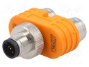 T adapter; M12 male,M12 female x2; A code-DeviceNet / CANopen