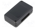 Enclosure: multipurpose; X: 36mm; Y: 60mm; Z: 16mm; ABS; black
