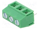 PCB terminal block; angled 90°; 5mm; ways: 3; on PCBs; 1.5mm2; 8A