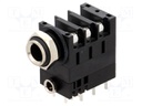 Socket; Jack 3,5mm + Jack 6,35mm; female; stereo; angled 90°