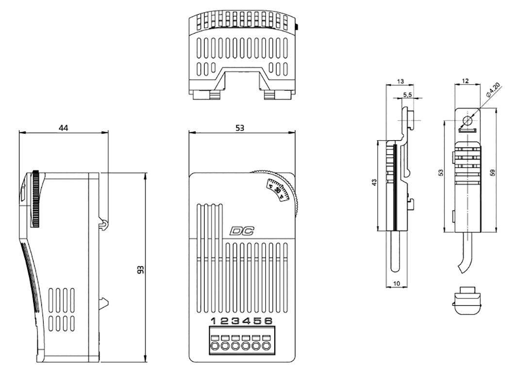 Sensor: thermostat; Contacts: NO; 13A; Connection: screw terminals