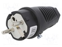 Connector: AC supply; plug; male; 16A; 250VAC; IP54; Layout: 2P+PE