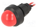 Indicator: LED; prominent; 230VDC; 230VAC; Cutout: Ø13mm; IP40