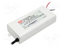 Power supply: switched-mode; LED; 39.9W; 34÷57VDC; 700mA; IP30