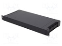 Enclosure: 19" standard; 1U; black; Enclos.mat: ABS; Y: 203mm