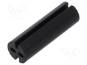 Spacer sleeve; LED; Øout: 4mm; ØLED: 3mm; L: 12.7mm; black; UL94V-0