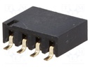 Socket; pin strips; female; PIN: 4; horizontal; 2.54mm; SMT; 1x4